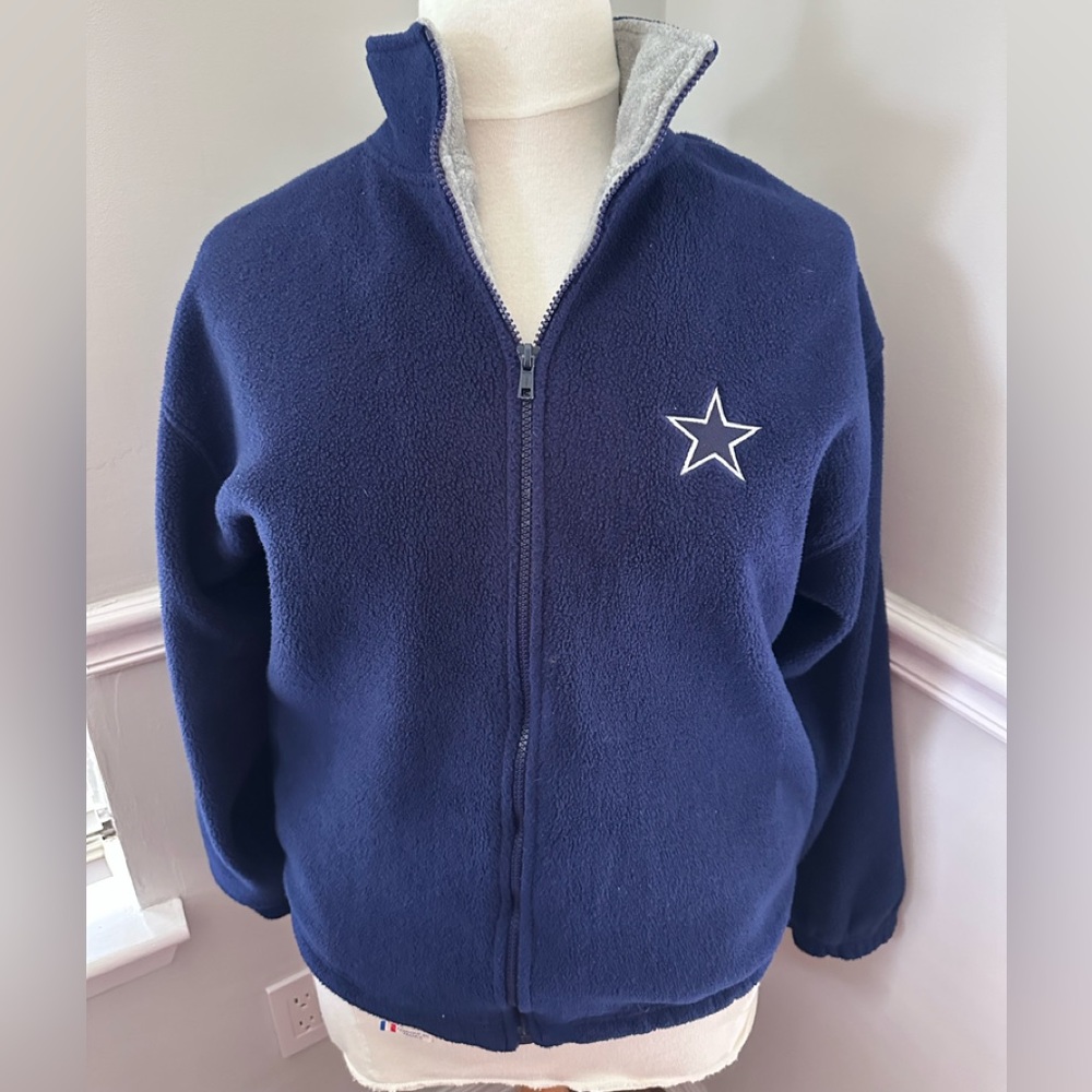 Women's Cowboys Navy Blue Star Embroidered Sweater